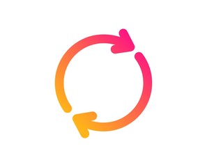 Aufkleber - refresh icon. rotation arrow sign. reset or reload symbol. classic flat style. gradient full rotatio