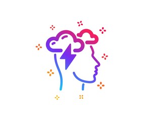 Aufkleber - Mindfulness icon. Psychology sign. Cloud storm symbol. Dynamic shapes. Gradient design mindfulness stress icon. Classic style. Vector