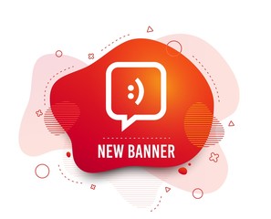 Poster - Fluid badge. Chat sign icon. Speech bubble with smile symbol. Communication chat bubbles. Abstract shape. Gradient chat icon. Flyer liquid banner. Vector