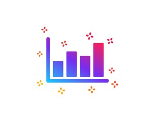 Poster - Histogram Column chart icon. Financial graph sign. Stock exchange symbol. Business investment. Dynamic shapes. Gradient design report diagram icon. Classic style. Vector