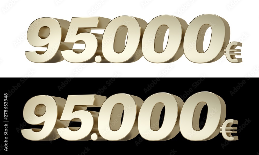 95.000€ Ninety five thousand euros. 3D golden characters. Stock ...