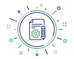 Aufkleber - Documentation line icon. Technical instruction sign. Quality design elements. Technology documentation button. Editable stroke. Vector