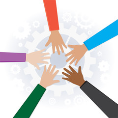  Hand Teamwork, Illustration Vector 10