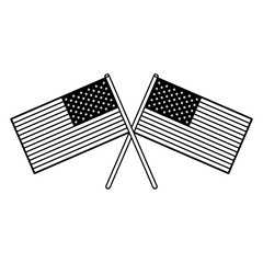 Canvas Print - usa independence 4th july cartoon in black and white