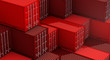 © nespix - Stack of red containers box, Cargo freight ship for import export 3D