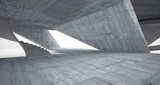 Fototapeta Sypialnia - Abstract architectural concrete interior of a minimalist house. 3D illustration and rendering.