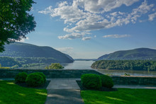 West Point, New York: View Of The Hudson River Looking North From The Overlook At The United States Military Academy At West Point.