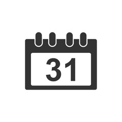 Poster - Calendar icon template color editable. Calender on the wall symbol vector sign isolated on white background. Simple logo vector illustration for graphic and web design.