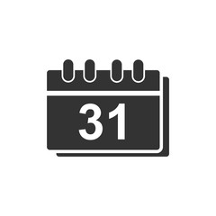 Poster - Calendar icon template color editable. Calender on the wall symbol vector sign isolated on white background. Simple logo vector illustration for graphic and web design.