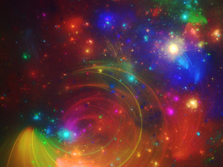 rainbow abstract fractal background 3d rendering illustration