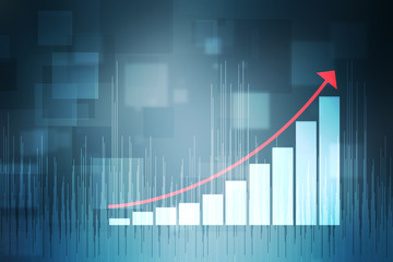 Poster - 2d rendering Stock market online business concept. business Graph 