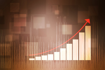 Poster - 2d rendering Stock market online business concept. business Graph 
