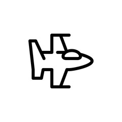 flat transportation plane line icon symbol sign, logo template, vector, eps 10