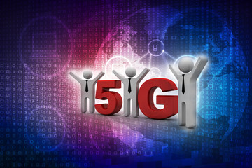 Poster - 3d illustration Business Network with 5g