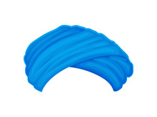 Blue Low Turban. Vector Illustration On White Background.
