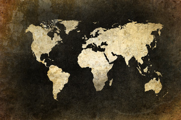 grunge map of the world