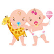 babies boy and girl baby shower