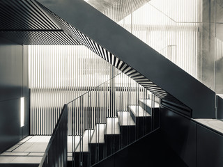 Aufkleber - Stairs step steel staircase Architecture details Modern building