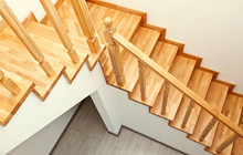 Contemporary Brown Wooden Stairs In The House