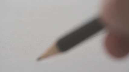 Poster - Artists hands drawing wooden pencil on paper. Close-up 4K