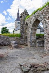 Sticker - Old abbey ruins at Gudhem church in Sweden