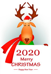 Sticker - Merry Christmas and Happy New Year greeting card