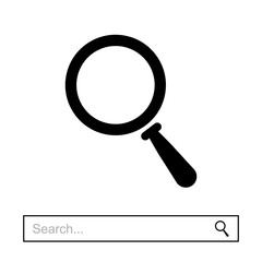 Poster - Vector magnifier icon for search bar. Modern flat magnifying glass icon with ready search bar.