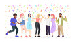 © IMG visuals icons - Students dancing, having fun vector illustration