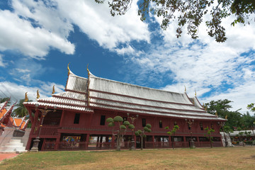 Beautiful Sermon hall in a monastery At Wat Yai-Suwannaram. This temple is the royal temple of the Chakri dynasty of Thailand.