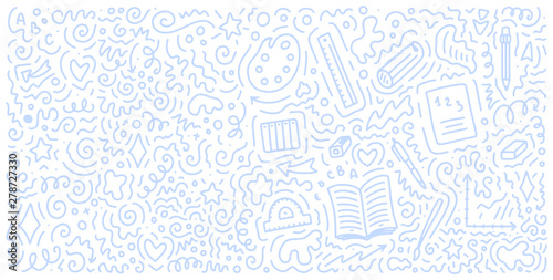 Welcome Back To School Doodle Background Template For Sale Banner