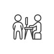 © alekseyvanin - Business meeting line icon. linear style sign for mobile concept and web design. Employee Interview outline vector icon. Symbol, logo illustration. Vector graphics