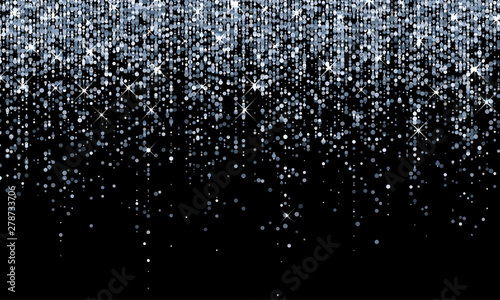 Fotomural Silver confetti falling, sparkling glitter background