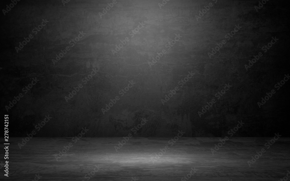 black background for product show with Elegant light , dark and gray abstract wall and studio room gradient background - obrazy, fototapety, plakaty 