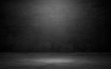 Wall Mural - black background for product show with elegant light , dark and gray abstract wall and studio room g