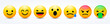 3D Design Vector New Modern Emoticons Set with Different Reactions for Social Network