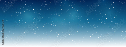 Photographie Shiny stars on night sky background - horizontal panoramic banner for Your desig