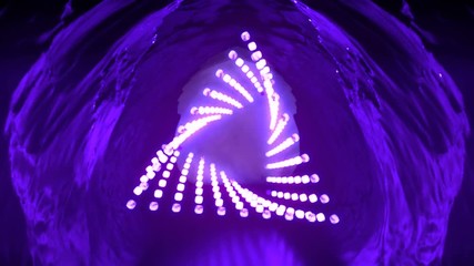 Aufkleber - Magic fantasy pink triangular portal. Abstract background, cosmic landscape. Computer generated geometric 3D render loop animation. 4K, Ultra HD resolution.