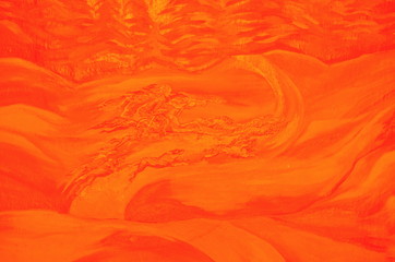 Poster -  Abstract background in bright orange color with imitation of movement.