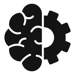 Poster - Brain gear smart icon. Simple illustration of brain gear smart vector icon for web design isolated on white background