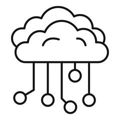 Wall Mural - Cloud ai icon. Outline cloud ai vector icon for web design isolated on white background