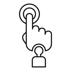 Poster - hand ai touch icon. outline hand ai touch vector icon for web design isolated on white background