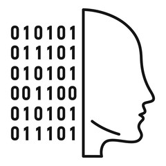 Poster - Artificial intelligence icon. Outline artificial intelligence vector icon for web design isolated on white background
