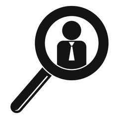 Poster - man magnify glass icon. simple illustration of man magnify glass vector icon for web design isolated