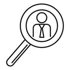 Poster - Man magnify glass icon. Outline man magnify glass vector icon for web design isolated on white background
