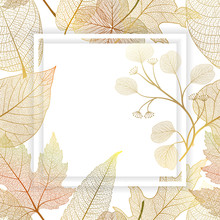 Beautiful Background With Leaves And Space For Text. Vector Illustration. EPS 10.