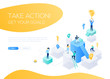 © Boyko.Pictures - Take action, get your goals - colorful isometric web banner