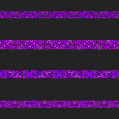 Poster - Purple curved stone mosaic divider line set - vector design elements