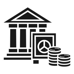 Poster - Bank money deposit icon. Simple illustration of bank money deposit vector icon for web design isolated on white background