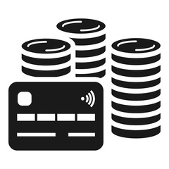 Poster - Credit card coins icon. Simple illustration of credit card coins vector icon for web design isolated on white background