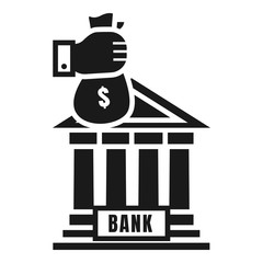 Poster - Money bag bank deposit icon. Simple illustration of money bag bank deposit vector icon for web design isolated on white background